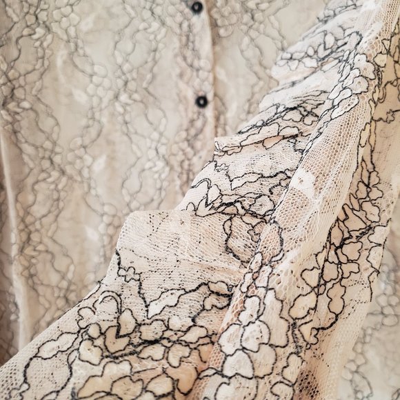 NWT Zara Pastel Pink Delicate Ruffle Lace Blouse - Picture 5 of 9